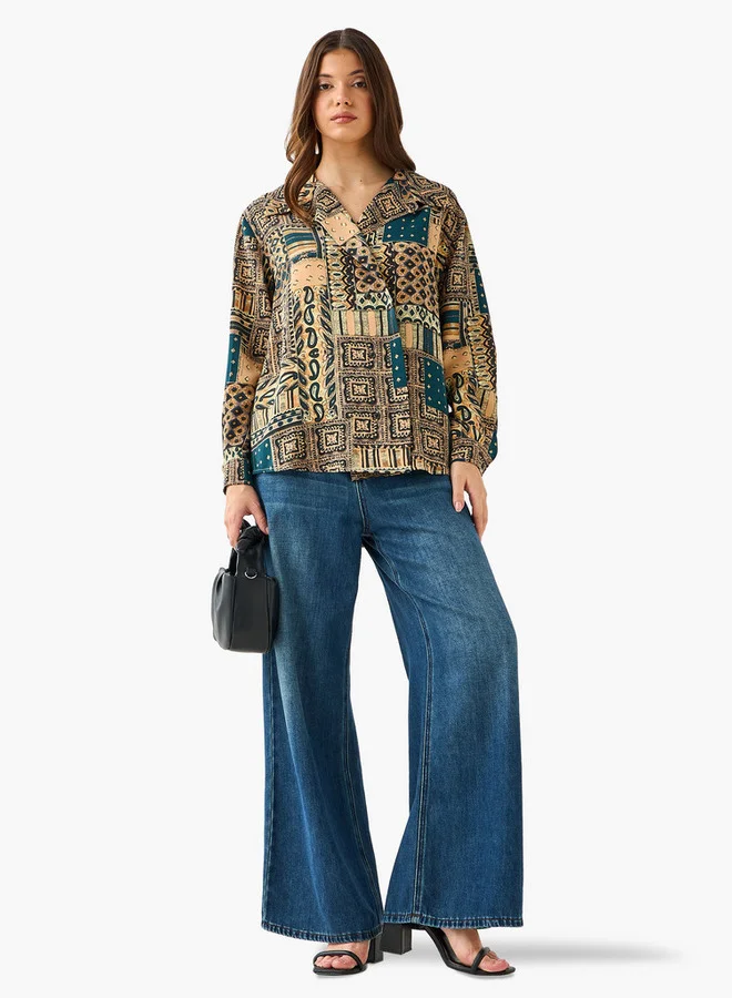 سبلاش فيڤ Shirt with Paisley Print